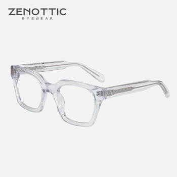 ZENOTTIC Design 2023 Модные Хрустальные Ацетатные очки Квадратные Оптические оправы для очков с оригинальной ножкой для очков Мужчины Женщины 1930