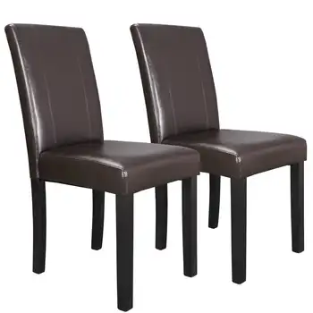 ZENY, 2 предмета, простой стул Parson, городские кожаные обеденные сиденья, коричневый