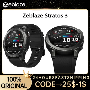 Zeblaze Stratos 3 Премиум GPS Смарт-Часы Ultra HD AMOLED Дисплей GPS Спортивное Отслеживание Hi-Fi Bluetooth Телефонные Звонки Мужские Умные Часы