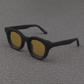 Zerosun негабаритные поляризованные солнцезащитные очки мужские женские желтые солнцезащитные очки для мужчин в большой толстой ацетатной оправе в стиле стимпанк