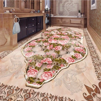 beibehang Напольные картины, фрески, украшенные изысканным мрамором в европейском стиле, Розовая гостиная, Спальня, 3D напольная бумага для рисования