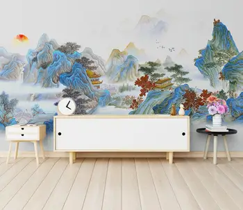 beibehang пользовательские фрески обои Спальня китайский пейзаж Наклейки на стену Домашний декор Плакат украшения обои гостиная