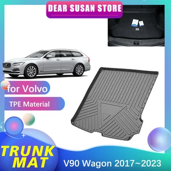 Автомобильный Специальный Коврик для заднего Багажника Volvo V90 Wagon 2017 ~ 2023 TPE Лоток Для Хранения Водонепроницаемый Коврик Для Пола Космический Вкладыш Аксессуары Для Багажа