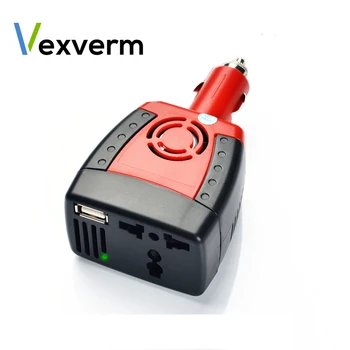 Автомобильный инвертор150 Вт 12 В постоянного тока до220 В/110 В переменного тока, источник питания для прикуривателя, Инверторный адаптер с портом USB-зарядного устройства 0.5/2.1A