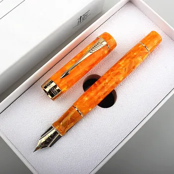 Авторучка Jinhao Centennial 100 со Стрелочным Зажимом 18KGP с Позолоченным М-образным Наконечником 0,7 мм, Полимерная Чернильная Ручка, Подарочная Ручка для Делового Офиса