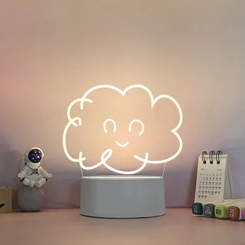 Акриловые 3D ночные светильники, креативные настольные лампы для спальни для детей, украшения для дома, настольные украшения