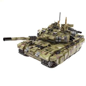 Армейский танк T90 Panzer Tiger Строительные блоки, совместимые с техническим классическим военным оружием, кирпичи, обучающая игрушка для мальчика, подарок
