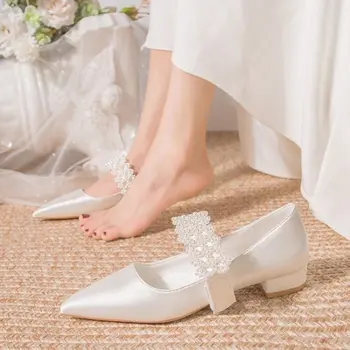 Белые туфли-лодочки с цветочным узором, Новое поступление, Женские Шелковые свадебные туфли для невесты, женские туфли на платформе и высоком каблуке, Женские вечерние модельные туфли, Новые