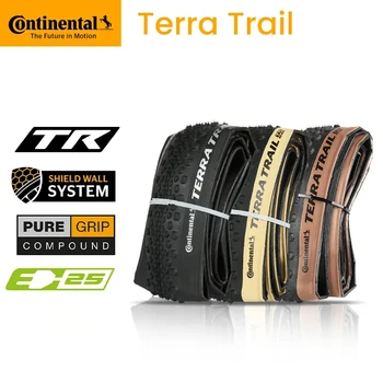 Бескамерная Дорожная Велосипедная Шина Continental Terra Trail 700x40C, Готовая к использованию, Черная/Кремовая/Коричневая Складная Шина 3/180 TPI Nobox Pure Grip
