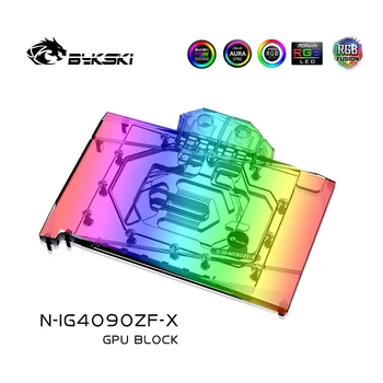 Блок графического процессора Bykski N-IG4090ZF-X Используется для видеокарты Colorful iGame RTX 4090 Battle AX Водяного охлаждения/Полного покрытия/Радиатора
