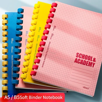 Блокнот в мягкой обложке B5/A5 Macaron с удобной разноцветной сеткой на 60 страниц, блокноты для студентов, Канцелярские принадлежности