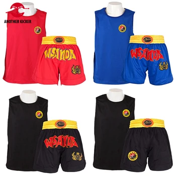 Боксерские шорты, футболка для ММА, Мужские, Женские, детские Шорты для Муай Тай и комплект майки для тренировок, соревнований по кикбоксингу, BJJ Rashguard