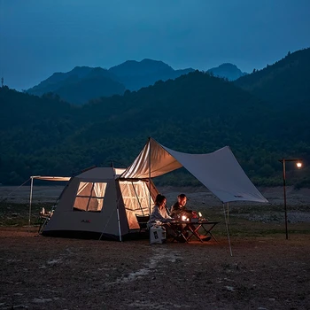 Большой автоматический шатровый навес встроенного портативного типа, удобный для кемпинга, непромокаемый, для ночевки в дикой природе, палатка для кемпинга