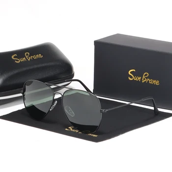 Брендовые Дизайнерские мужские Солнцезащитные очки в авиационной оправе из качественного сплава с поляризацией, Фирменный дизайн, мужские и женские солнцезащитные очки для вождения, Винтажные солнцезащитные очки