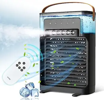 Вентилятор кондиционера, персональный испарительный охладитель воздуха, ультра-тихий мини-вентилятор воздушного охлаждения с функцией естественного ветра, 5 видов холодного тумана
