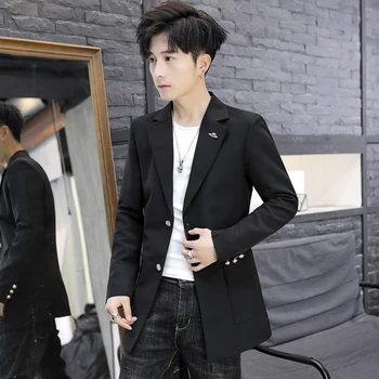 Весенний новый молодежный мужской трендовый модный топ 2023, Маленький костюм, Корейская версия, Тонкий повседневный красивый костюм