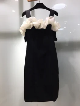 Весенняя новая маленькая сексуальная версия длинного платья без бретелек для похудения верхней части тела