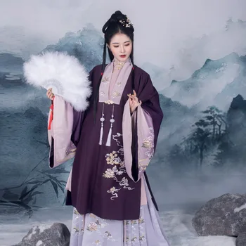 Весна 2022 Года, Китайская Традиционная вышивка, Древняя Женская одежда Ханфу, Народный Танцевальный костюм, Восточный костюм принцессы Ханфу