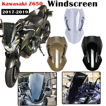 Ветровое стекло мотоцикла, козырек на Лобовое стекло для Kawasaki Z650 Z 650 2017 2018 2019, Ветрозащитный экран, Аксессуары для воздушного дефлектора