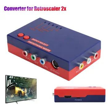 Видео конвертер Портативный мини конвертер Универсальное Электрическое устройство Конвертер Коробка для ретро игровых консолей Retroscaler 2x A / v В