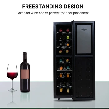 Винный погреб для бутылок, двухзонный холодильник-охладитель вина