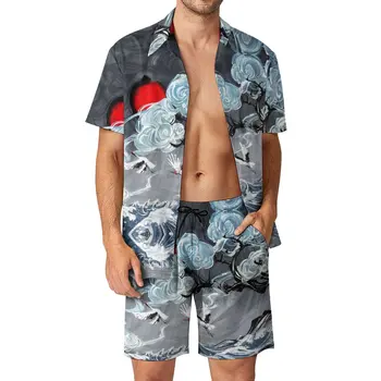 Водные облака, мужской пляжный костюм, креативный, 2 предмета, координаты, высокое качество, для отдыха, Размер США