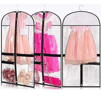 Водонепроницаемая прозрачная пластиковая сумка для одежды с карманами для танцевальных соревнований, детский танцевальный костюм, сумка для одежды для танцовщиц для девочек