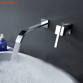 Водопад БАКАЛА Широко распространенная современная раковина для ванной комнаты, санитарный кран для настенного монтажа, смеситель (хромированная отделка) LT-322