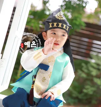 Высококачественная детская одежда из корейской импортной ткани Ханбок на день рождения годовалого мальчика
