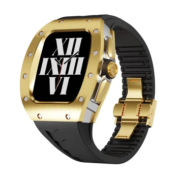 Высококачественный Роскошный защитный чехол для часов из Титанового сплава для Apple Watch Серии iwatch SE/4/5/6/7/8 Для фторкаучука Ba