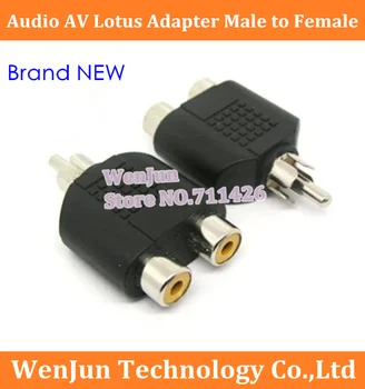 Высококачественный аудио AV-штекер для 2AV-штекера Lotus Адаптер RCA 1 точка 2 штекера Аудио-видеоадаптера с трехсторонней головкой
