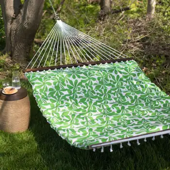 Гамак BOUSSAC Garden Bloom на 2 персоны с подушкой, весенне-зеленый цвет, Размер изделия в собранном виде 11,65 футов Д x 4,5 фута Ш