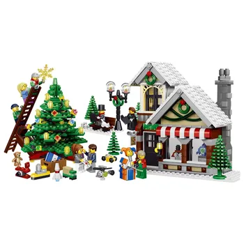 Городской креативный эксперт, Магазин игрушек в зимней деревне, 10249 строительных блоков, Дом Санта-Клауса, Магазин Кирпичей, детские игрушки для Рождественских подарков