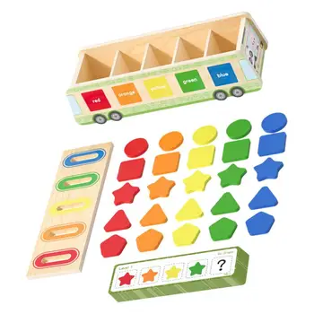 Деревянная игрушка для сортировки по цвету и форме для раннего обучения мальчиков и девочек