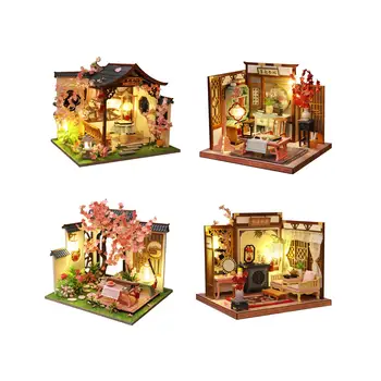 Деревянные миниатюрные наборы для кукольного домика своими руками со светом Миниатюрные наборы для кукольного домика своими руками для взрослых мальчиков подростков Пасхальные подарки