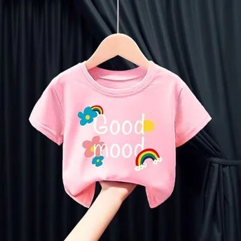 Дети Детская одежда Летняя одежда для маленьких девочек футболки с короткими рукавами для мальчиков