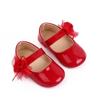 Детские Блестящие туфли Мэри Джейн на плоской подошве с мягкой подошвой и бантом для новорожденных и малышей, модельные туфли для свадебной вечеринки