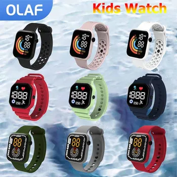 Детские электронные часы С Регулируемым Силиконовым ремешком Водонепроницаемые спортивные умные детские часы для мальчиков Светодиодные цифровые часы для детей