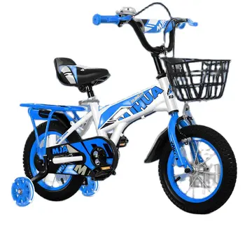 Детский велосипед с рамой из высокоуглеродистой стали, переднее и заднее колесо со вспышкой, чувствительный тормоз, усиленная корзина, 12 дюймов