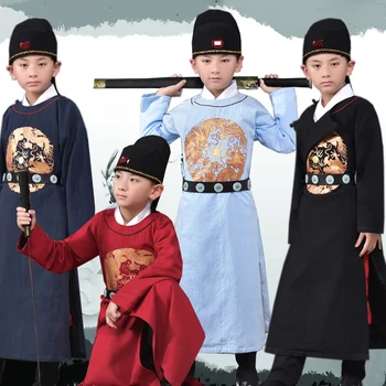 Детский танцевальный костюм принца Китайский традиционный костюм династии Тан Одежда для мальчиков Hanfu Одежда для сцены династии Цин Cosply