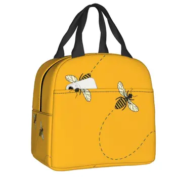 Дизайн Пчел, термоизолированные сумки для ланча, Женская Многоразовая сумка для ланча Honeybee для пикника на открытом воздухе, Многофункциональная коробка для еды