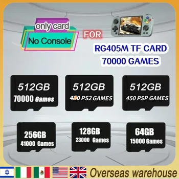 Для ANBERNIC RG405M TF Карта 512G 70000 Игр Карты памяти Игровых Консолей Classic Mini 256G 128G FBA GBA GBC PS2 MAME PSP