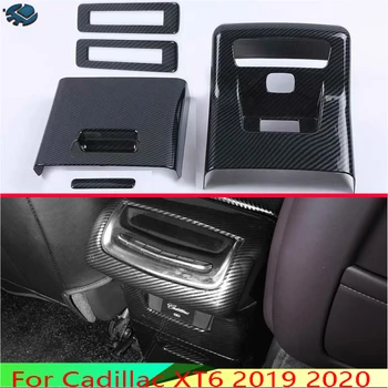 Для Cadillac XT6 2019 2020 Автомобильные Аксессуары ABS Пластик Хромированный Подлокотник Коробка Задняя Вентиляционная рамка Накладка