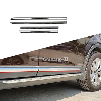 Для Kia Sorento 2013 2014 Автомобильный Стайлинг ABS Хромированная Боковая Дверь Отделка Кузова Полоса Литья Поток Лампа Панель Бампер Палка 4 шт.