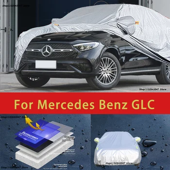 Для Mercedes Benz GLC Наружная защита, полные автомобильные чехлы, Снежный покров, солнцезащитный козырек, Водонепроницаемые пылезащитные внешние автомобильные аксессуары