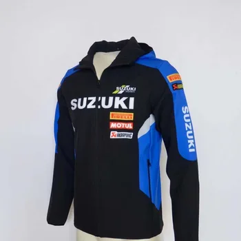Для SUZUKI ECSTAR GSX RR Толстовка Мужская куртка Мотоциклетная гоночная команда Флисовая Спортивная Утепленная Ветрозащитная толстовка с капюшоном