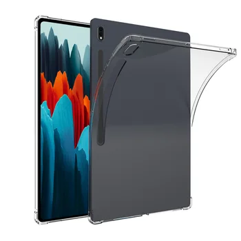 Для Samsung Galaxy Tab S9 + S8 + S7 + S7 FE 12,4-дюймовый Прозрачный Чехол Tab S8/S9 Ultra 14,6-дюймовый Мягкий чехол для подушки безопасности из Тпу Funda