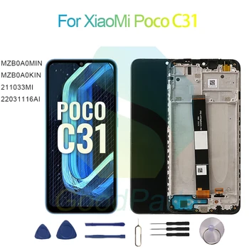 Для XiaoMi Poco C31 Замена экрана дисплея 1600*720 MZB0A0MIN/KIN, 211033MI, 22031116AI Сенсорный ЖК-дигитайзер Poco C31