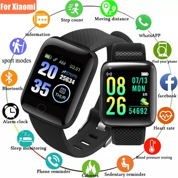 Для Xiaomi Bluetooth смарт-часы мужские женские кровяное давление пульсометр Спортивные умные часы Трекер Напоминание Мониторинг сна