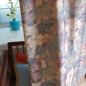 Европейские затемняющие шторы Moran класса люкс для гостиной, спальни, столовой, хлопчатобумажная льняная ткань с принтом, элегантное оформление в стиле ретро